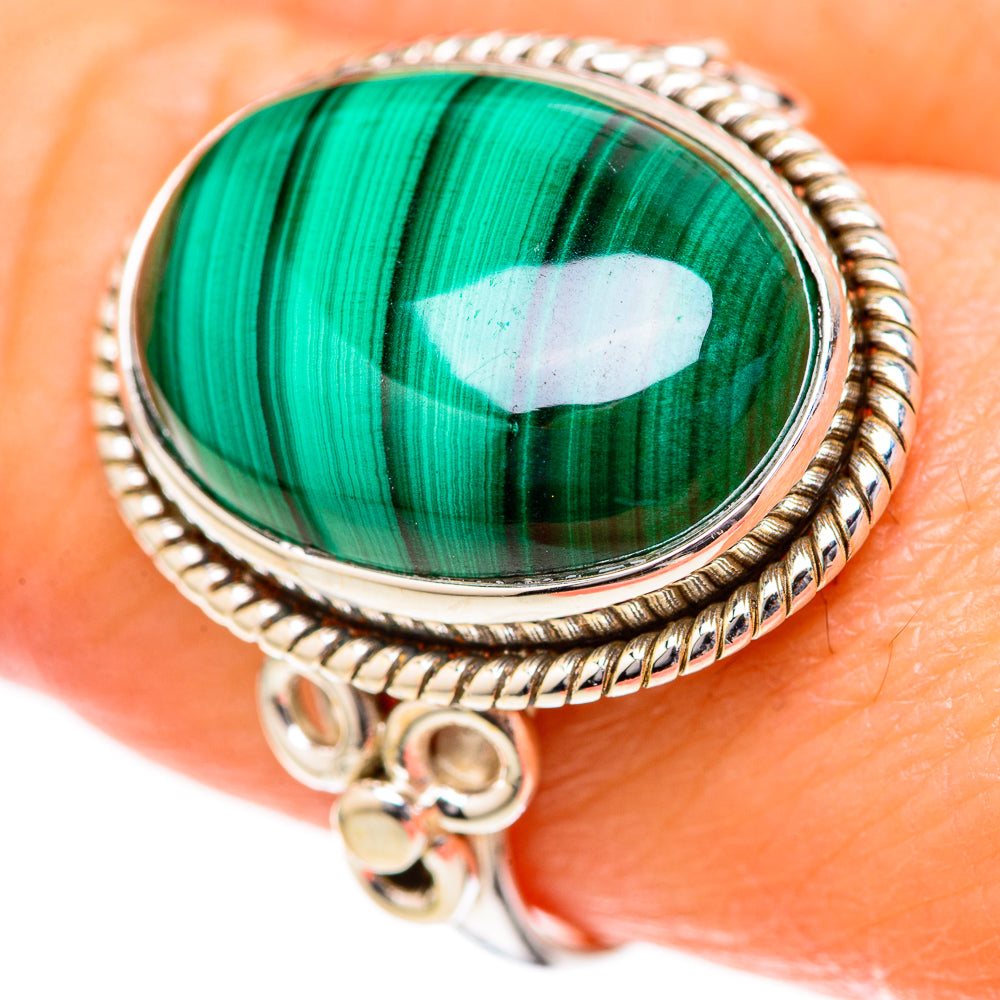 Malachite Rings handcrafted by Anasilvercos - RING128130