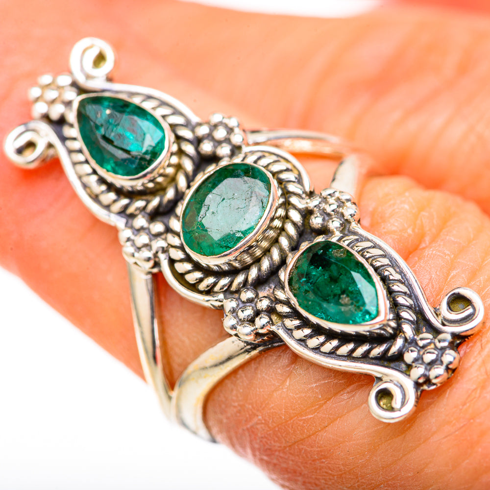 Zambian Emerald Rings handcrafted by Anasilvercos - RING128150