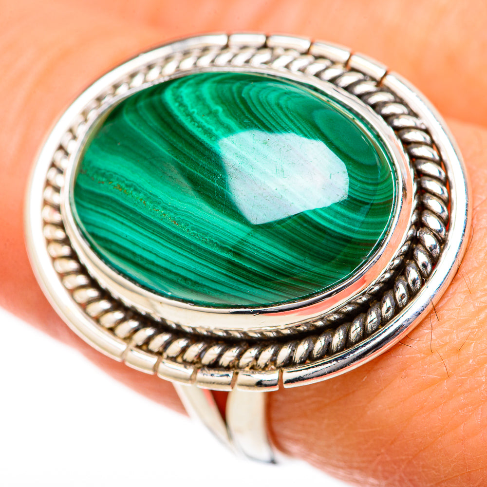 Malachite Rings handcrafted by Anasilvercos - RING128151