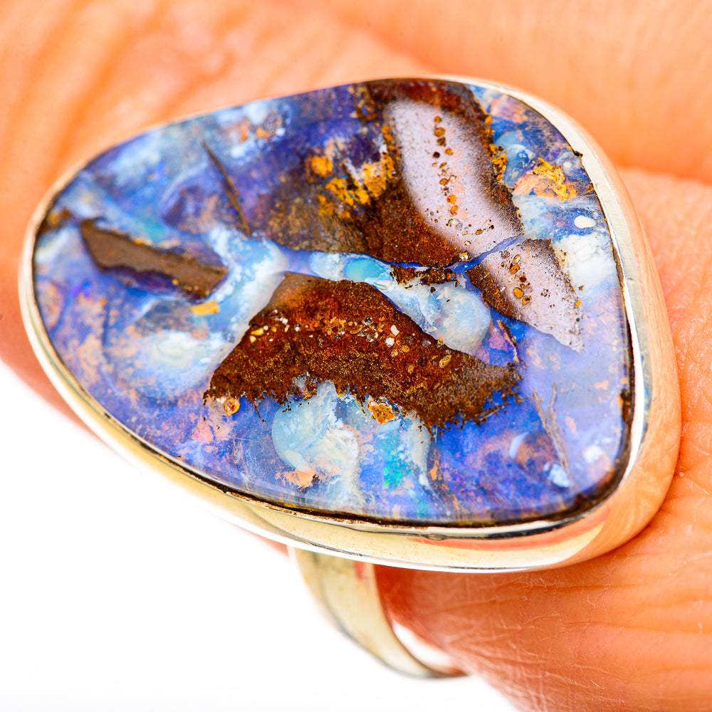 Boulder Opal Rings handcrafted by Anasilvercos - RING128186