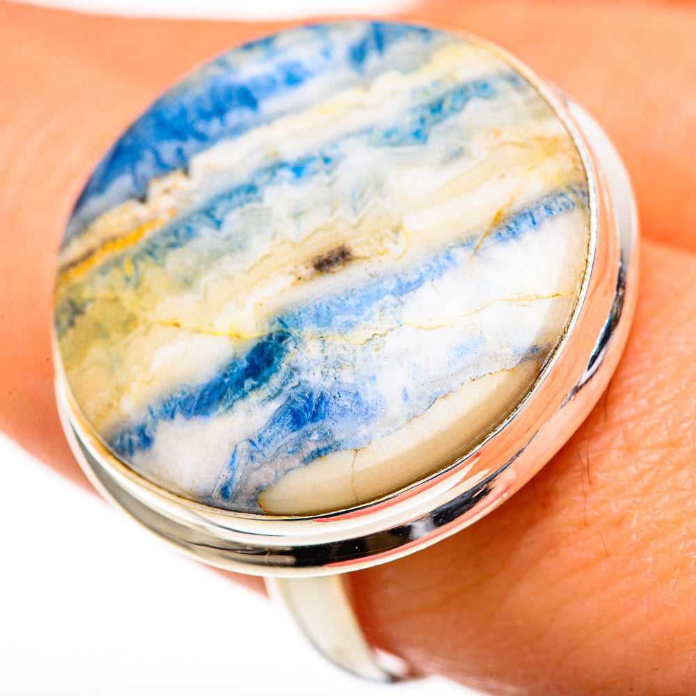 Blue Scheelite Rings handcrafted by Anasilvercos - RING128187