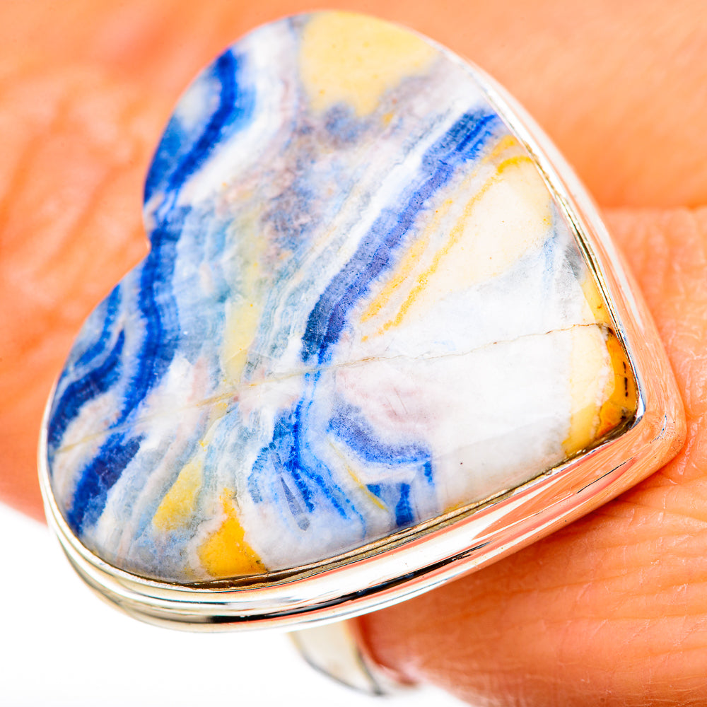 Blue Scheelite Rings handcrafted by Anasilvercos - RING128213