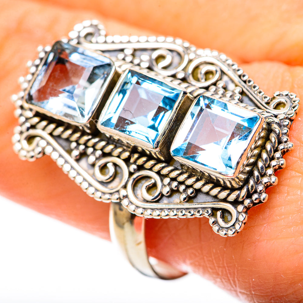Blue Topaz Rings handcrafted by Anasilvercos - RING128220
