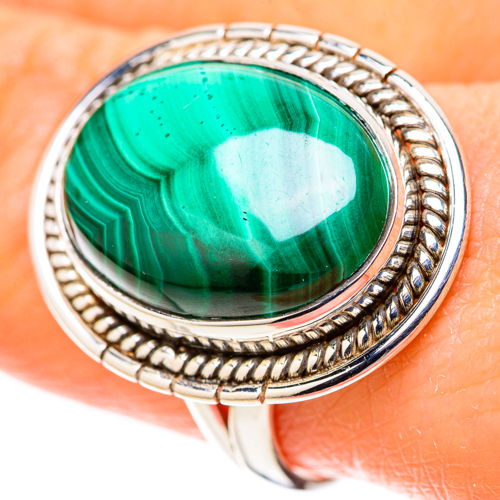 Malachite Rings handcrafted by Anasilvercos - RING128226