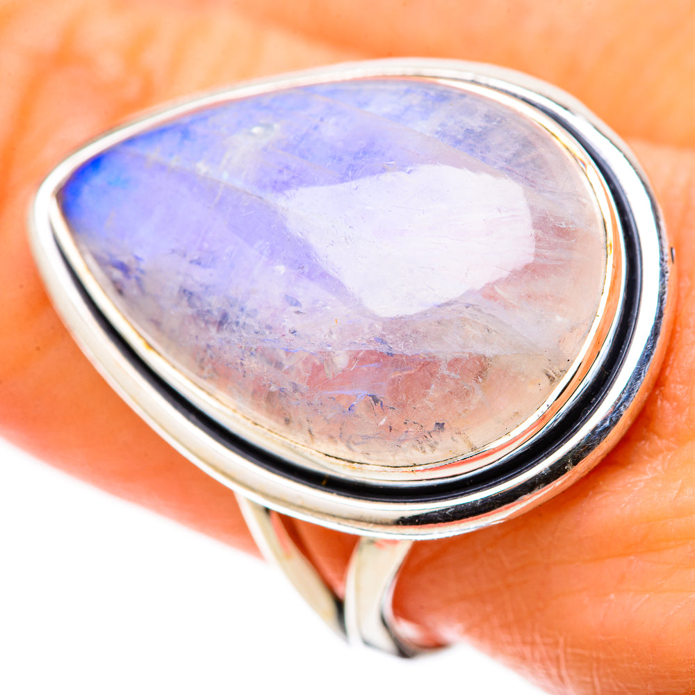Rainbow Moonstone Rings handcrafted by Anasilvercos - RING128269