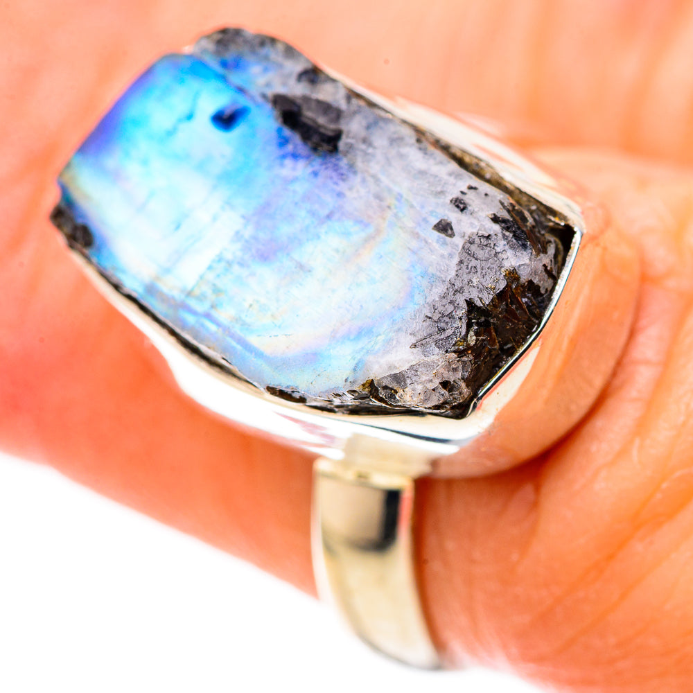 Rainbow Moonstone Rings handcrafted by Anasilvercos - RING128270