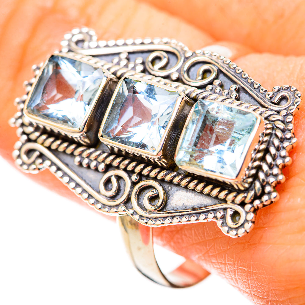 Blue Topaz Rings handcrafted by Anasilvercos - RING128283