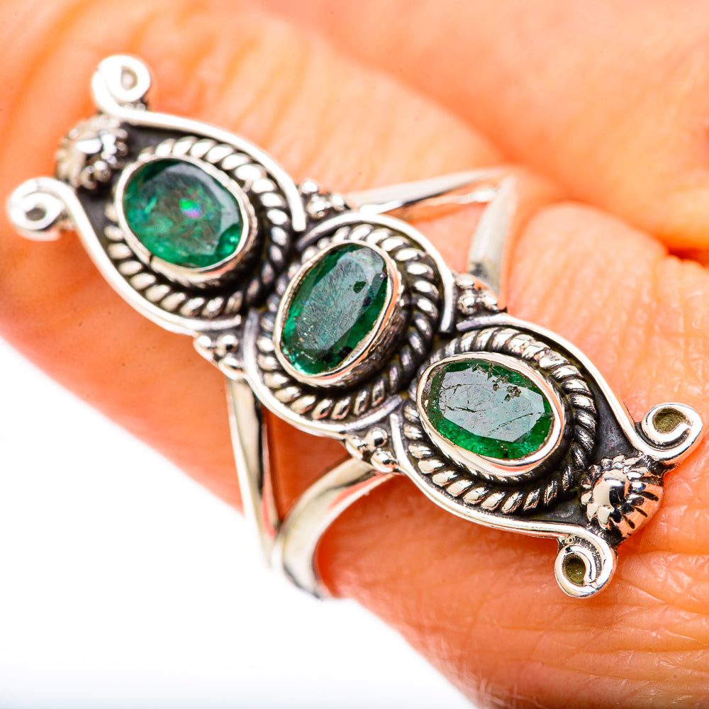 Zambian Emerald Rings handcrafted by Anasilvercos - RING128313