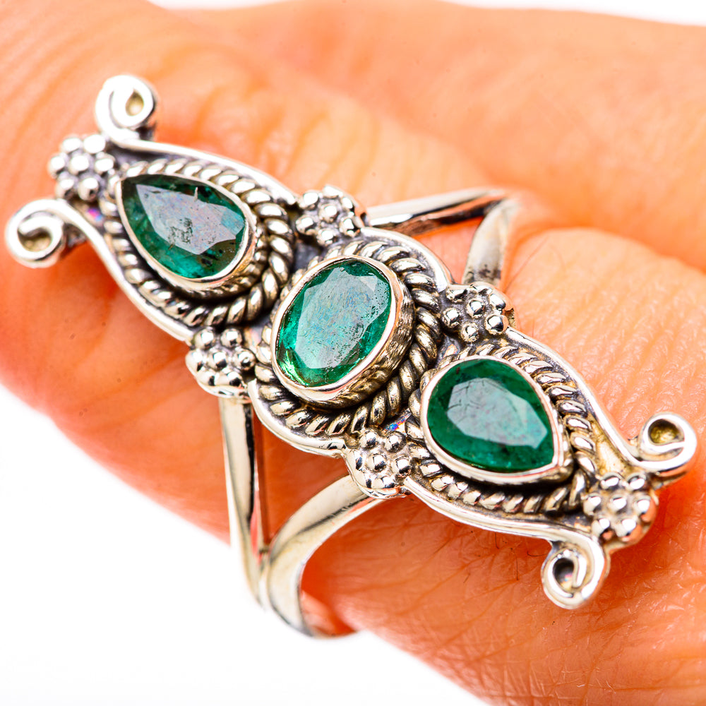 Zambian Emerald Rings handcrafted by Anasilvercos - RING128316