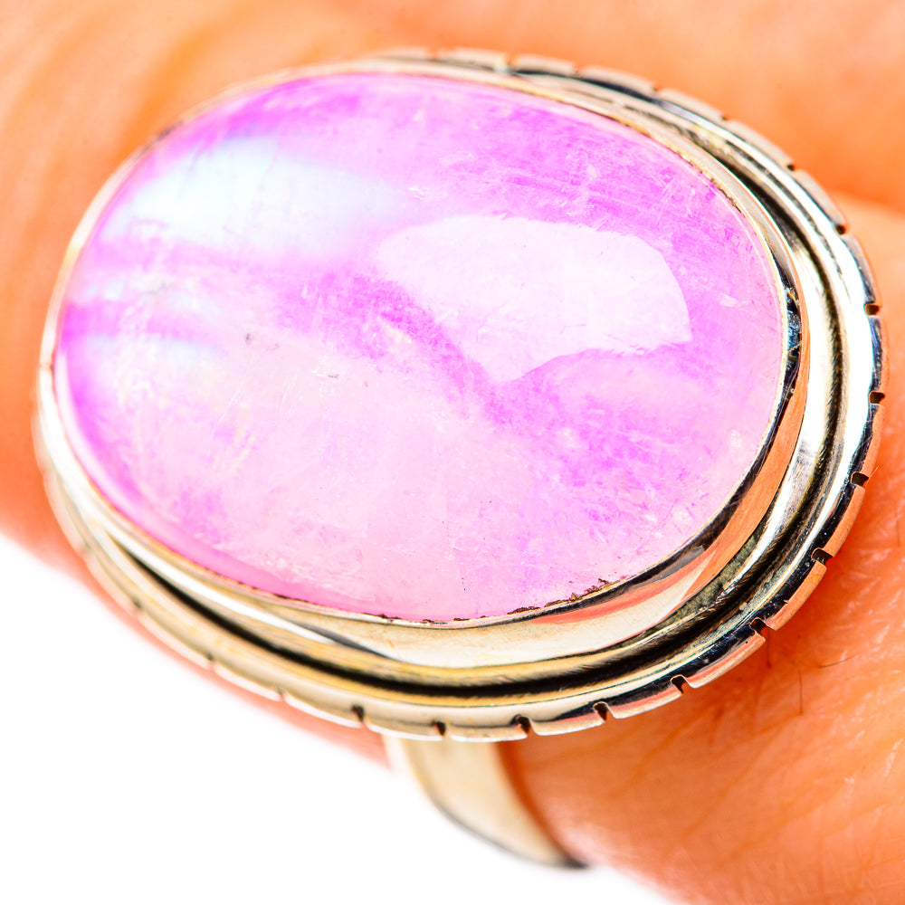 Pink Moonstone Rings handcrafted by Anasilvercos - RING128320