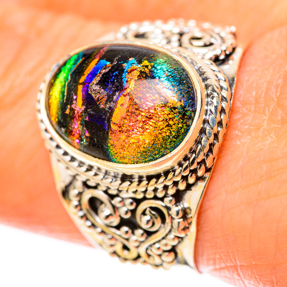 Dichroic Glass Rings handcrafted by Anasilvercos - RING128325