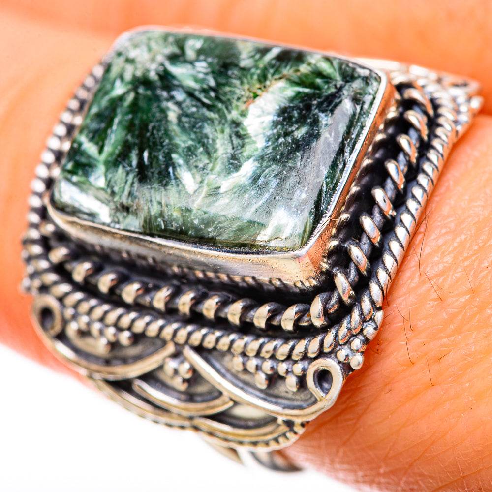 Seraphinite Rings handcrafted by Anasilvercos - RING128340