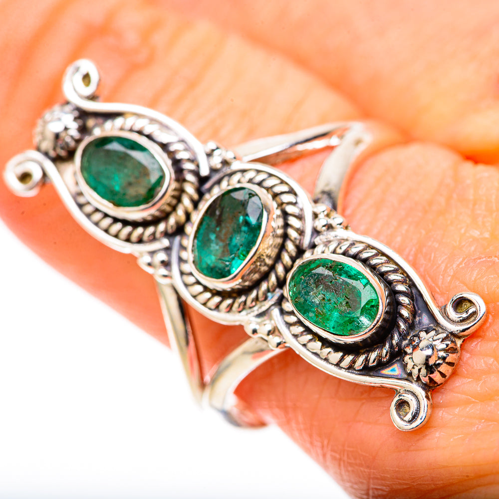 Zambian Emerald Rings handcrafted by Anasilvercos - RING128342