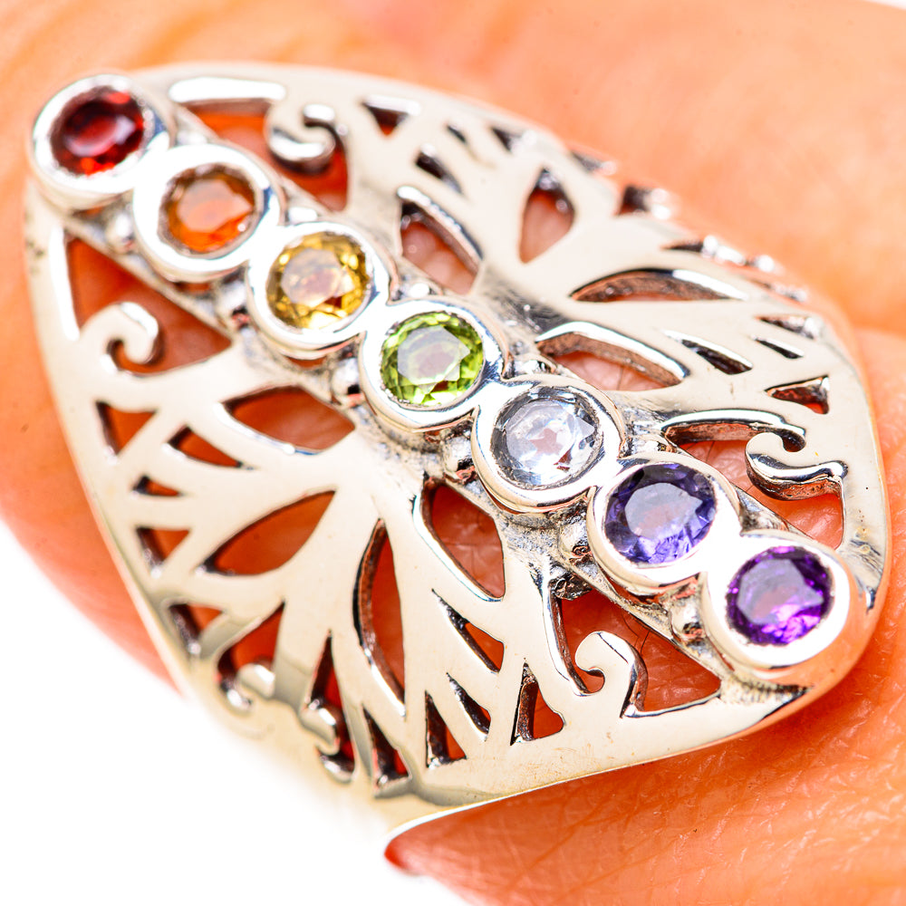 Multi-Stone Rainbow Chakra Rings handcrafted by Anasilvercos - RING128350