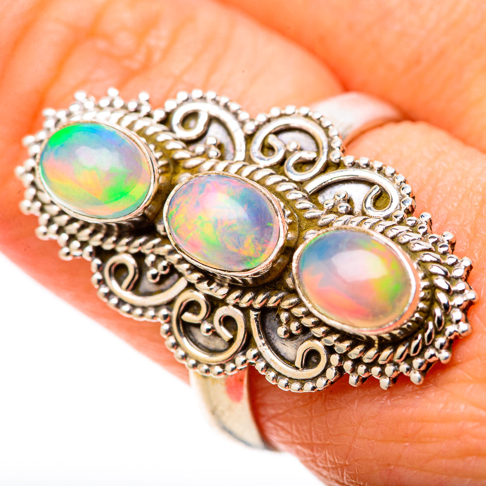 Ethiopian Opal Rings handcrafted by Anasilvercos - RING128354