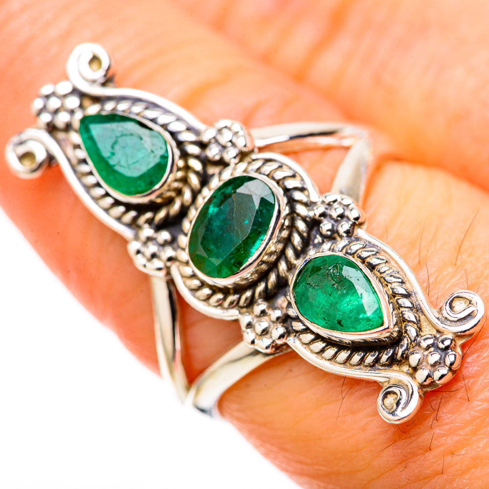 Zambian Emerald Rings handcrafted by Anasilvercos - RING128363
