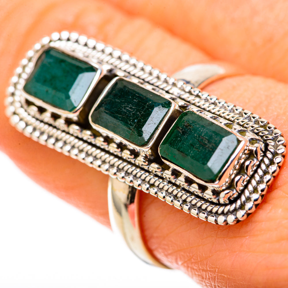 Zambian Emerald Rings handcrafted by Anasilvercos - RING128367