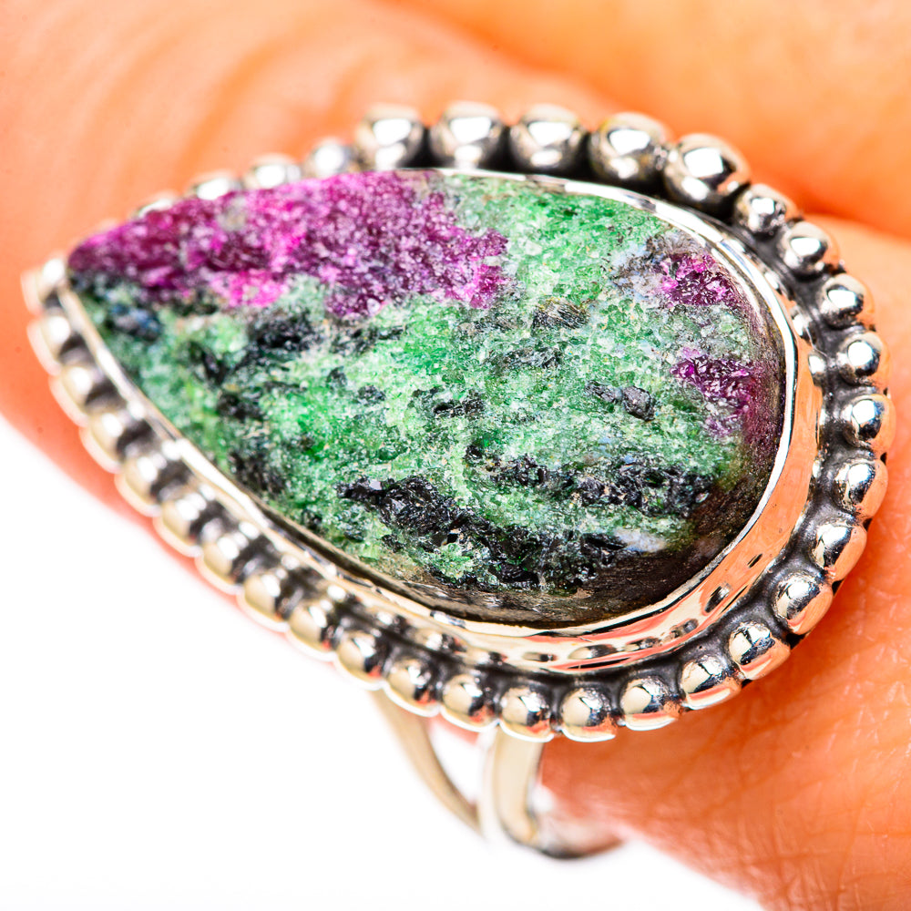 Ruby Zoisite Rings handcrafted by Anasilvercos - RING128369