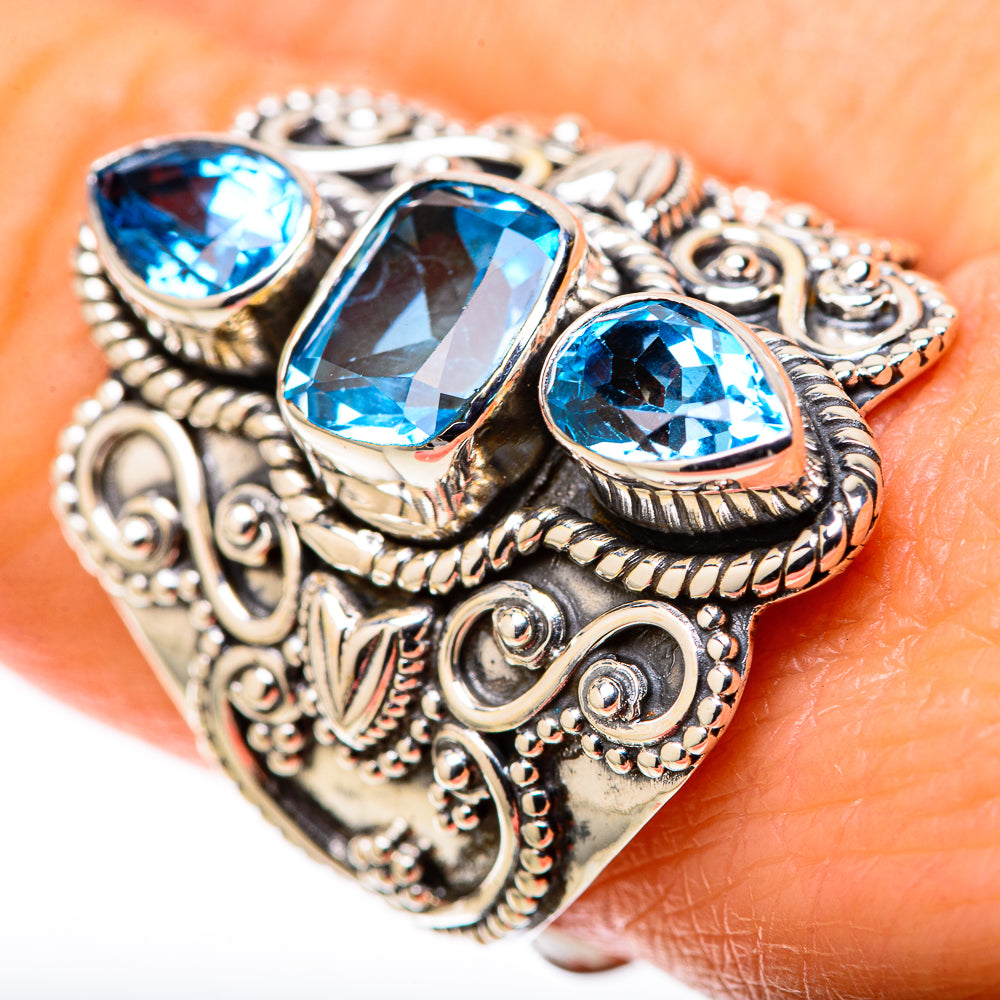 Blue Topaz Rings handcrafted by Anasilvercos - RING128388