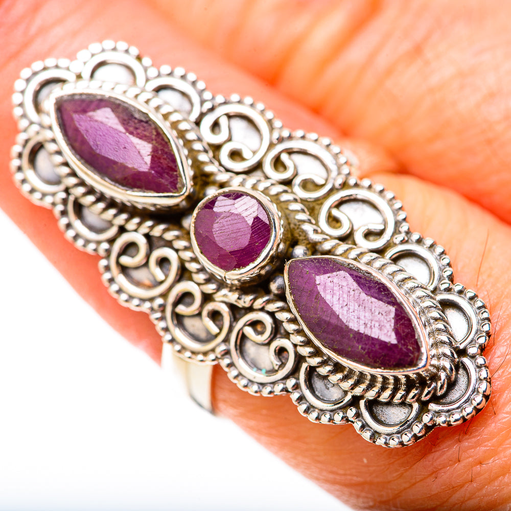 Red Sillimanite Rings handcrafted by Anasilvercos - RING128413
