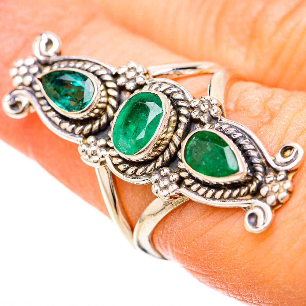 Zambian Emerald Rings handcrafted by Anasilvercos - RING128483