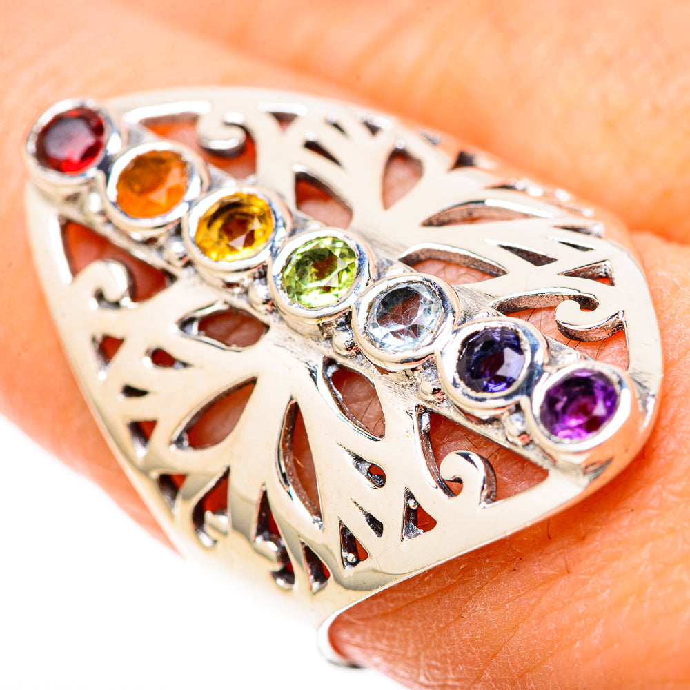 Multi-Stone Rainbow Chakra Rings handcrafted by Anasilvercos - RING128494