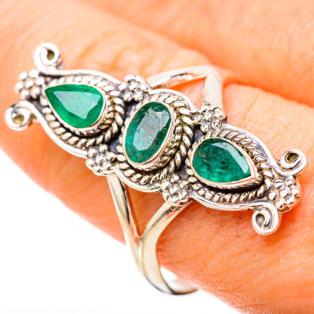 Zambian Emerald Rings handcrafted by Anasilvercos - RING128511