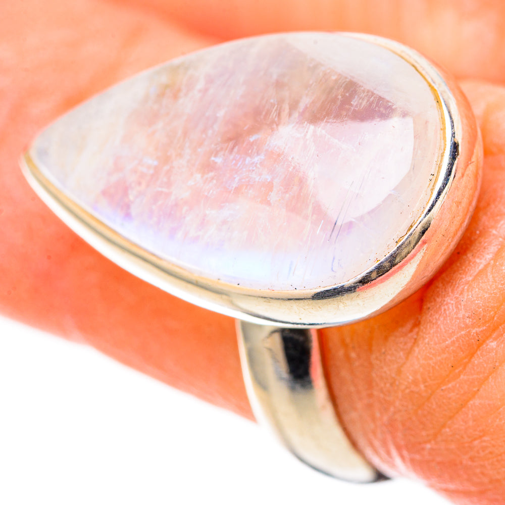 Rainbow Moonstone Rings handcrafted by Anasilvercos - RING128516