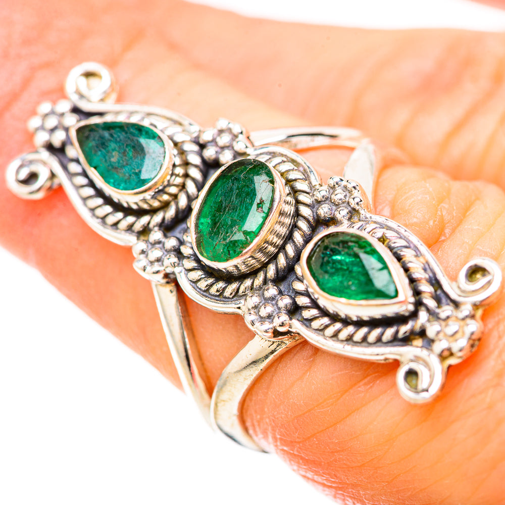 Zambian Emerald Rings handcrafted by Anasilvercos - RING128559