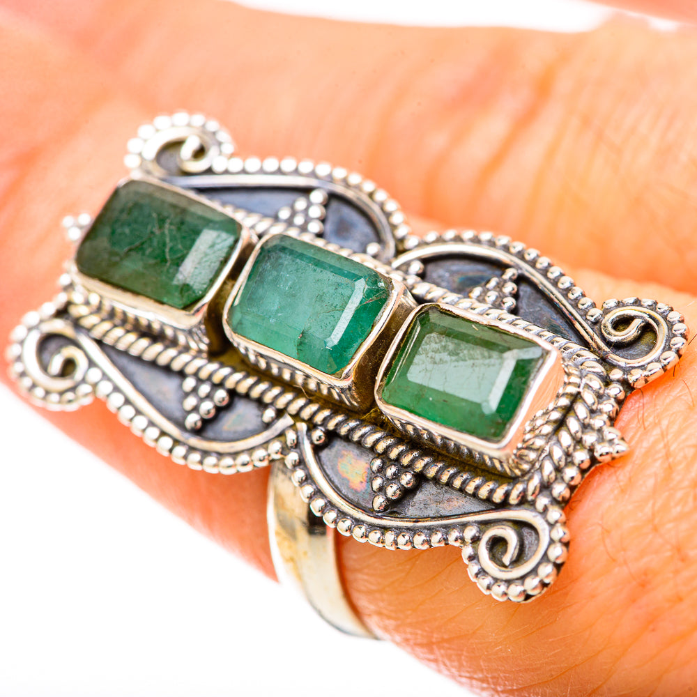 Zambian Emerald Rings handcrafted by Anasilvercos - RING128576