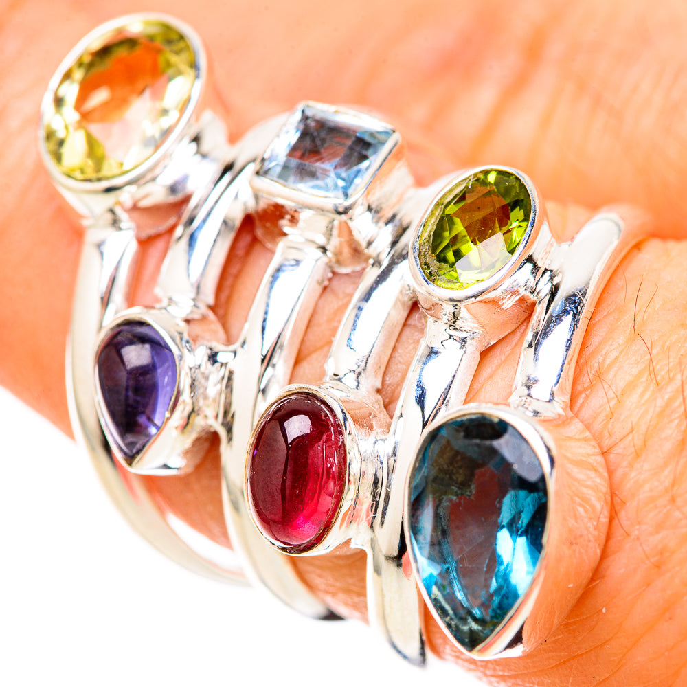 Green Amethyst Rings handcrafted by Anasilvercos - RING128606