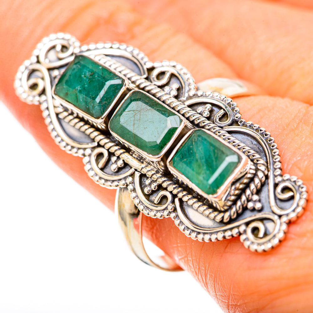 Zambian Emerald Rings handcrafted by Anasilvercos - RING128642 - Photo 3