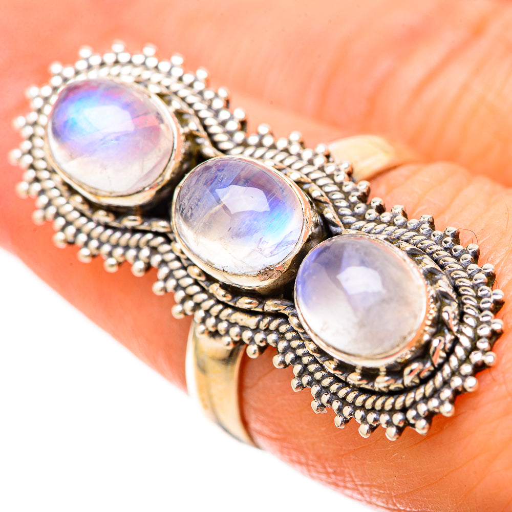 Rainbow Moonstone Rings handcrafted by Anasilvercos - RING128646 - Photo 3