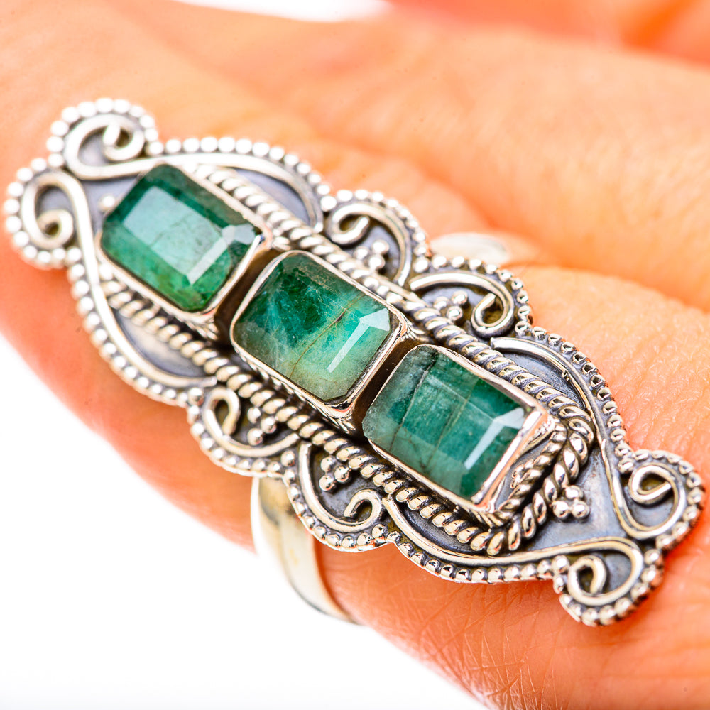 Zambian Emerald Rings handcrafted by Anasilvercos - RING128654 - Photo 3