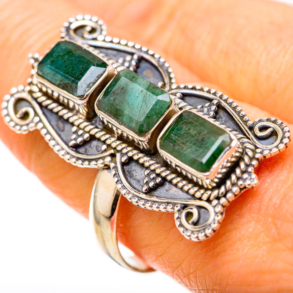 Zambian Emerald Rings handcrafted by Anasilvercos - RING128655 - Photo 3