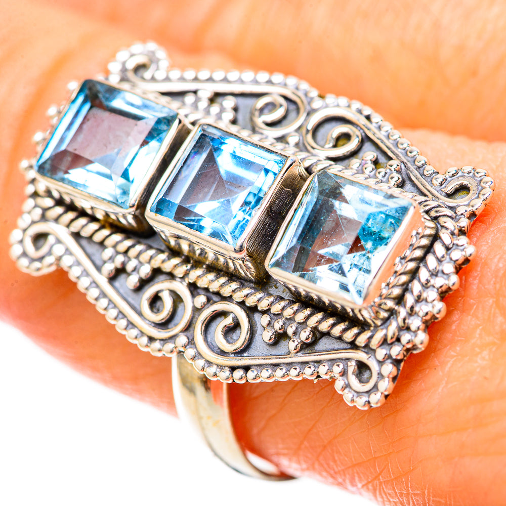 Blue Topaz Rings handcrafted by Anasilvercos - RING128669 - Photo 3