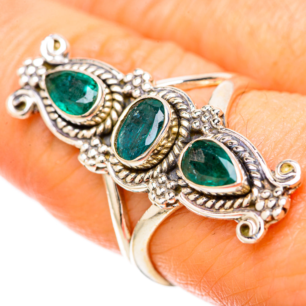 Zambian Emerald Rings handcrafted by Anasilvercos - RING128673