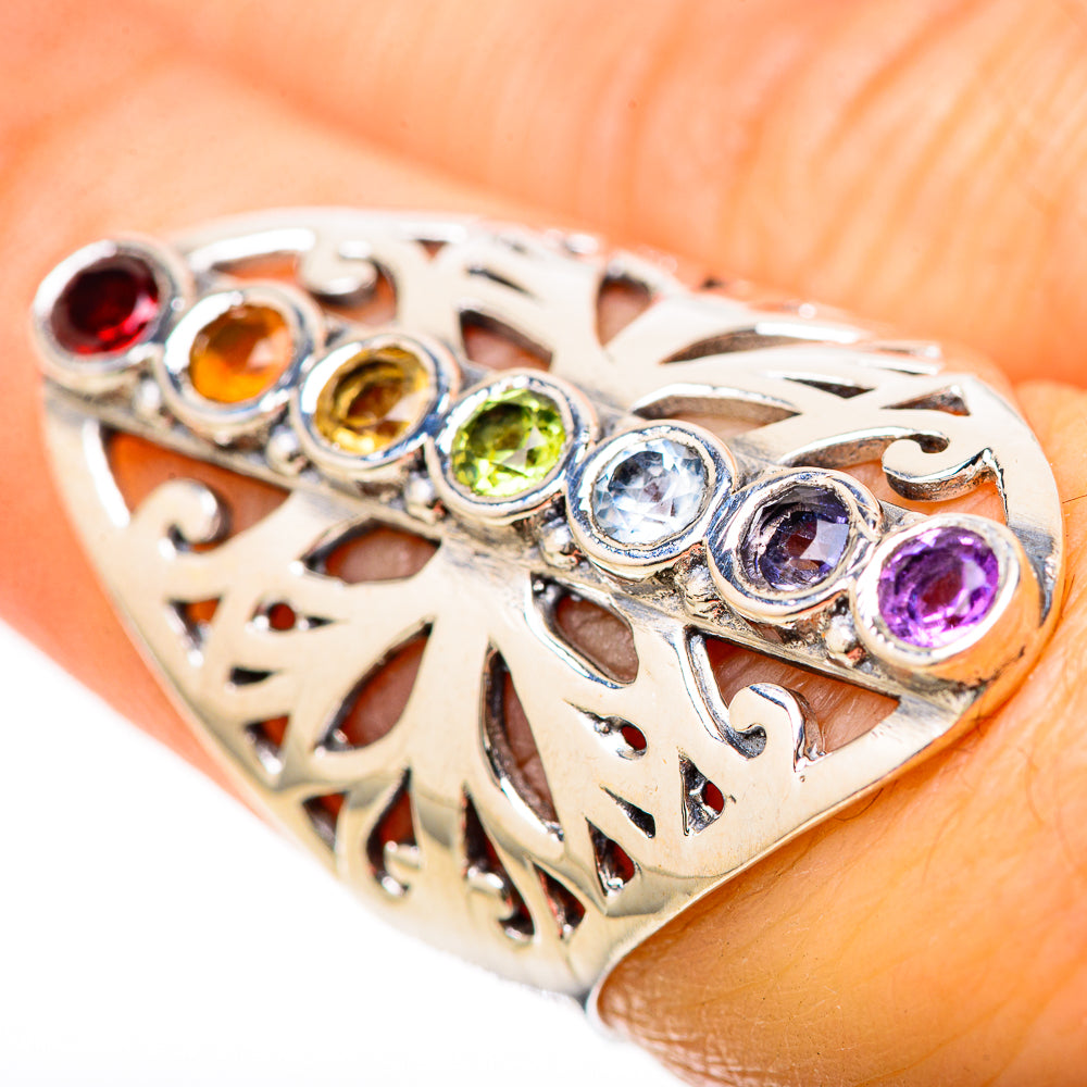 Multi-Stone Rainbow Chakra Rings handcrafted by Anasilvercos - RING128675 - Photo 3