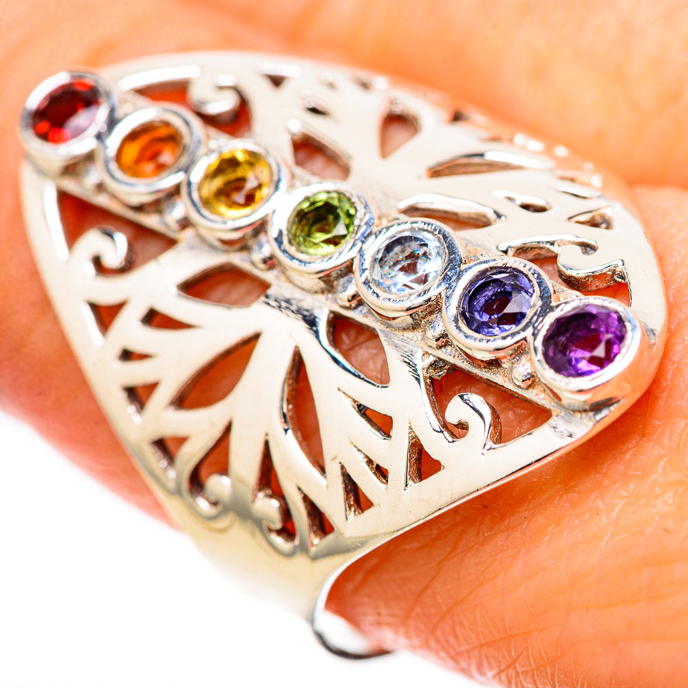 Multi-Stone Rainbow Chakra Rings handcrafted by Anasilvercos - RING128676 - Photo 3
