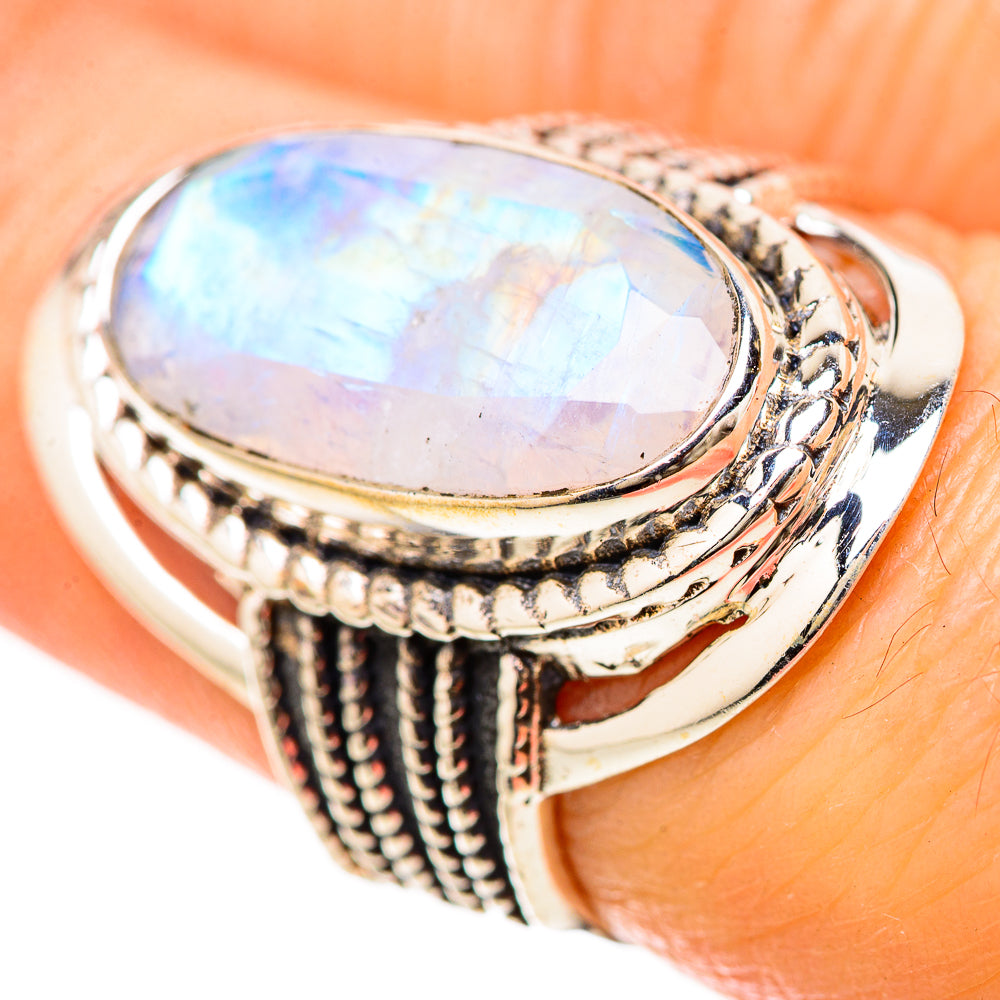Rainbow Moonstone Rings handcrafted by Anasilvercos - RING128677 - Photo 3