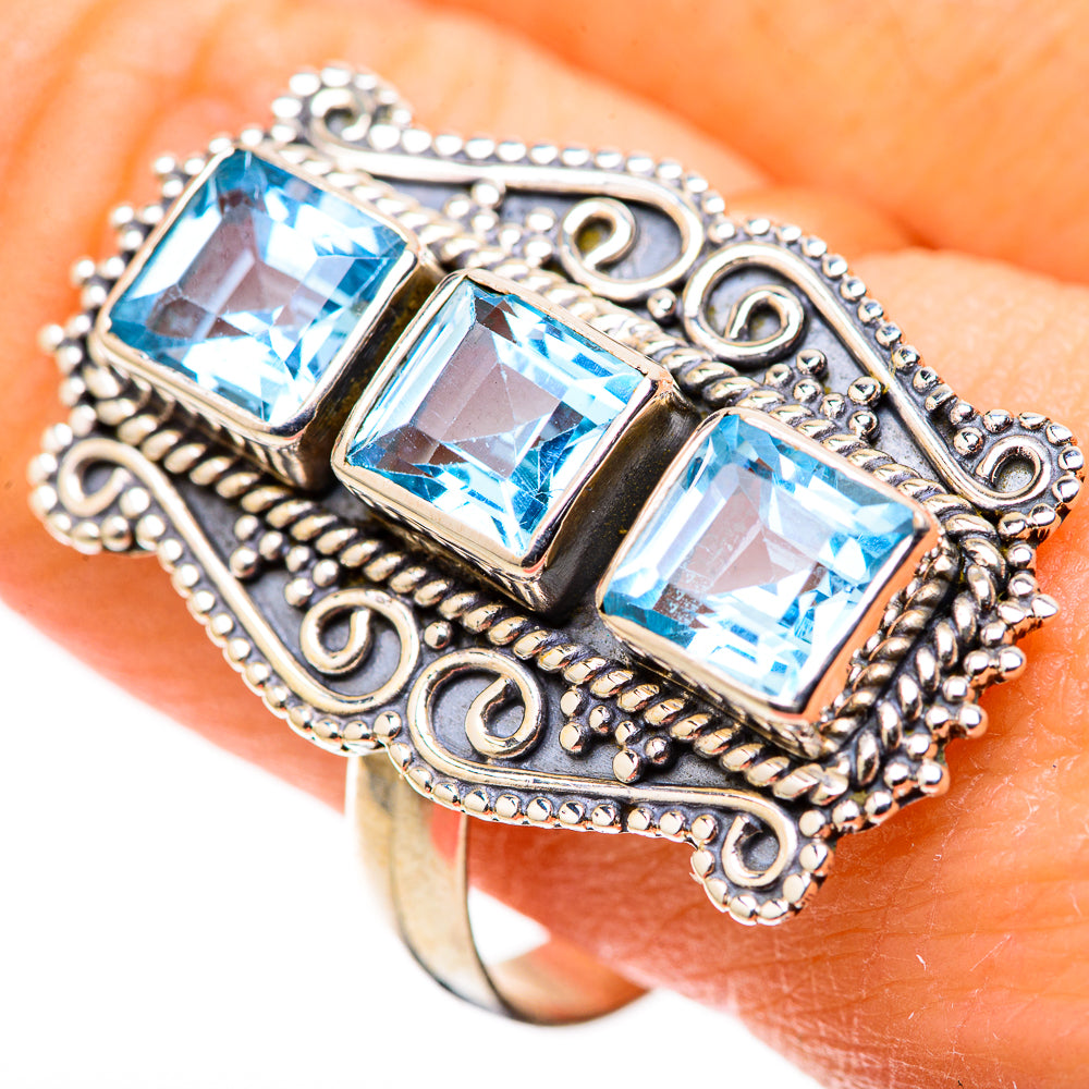 Blue Topaz Rings handcrafted by Anasilvercos - RING128687
