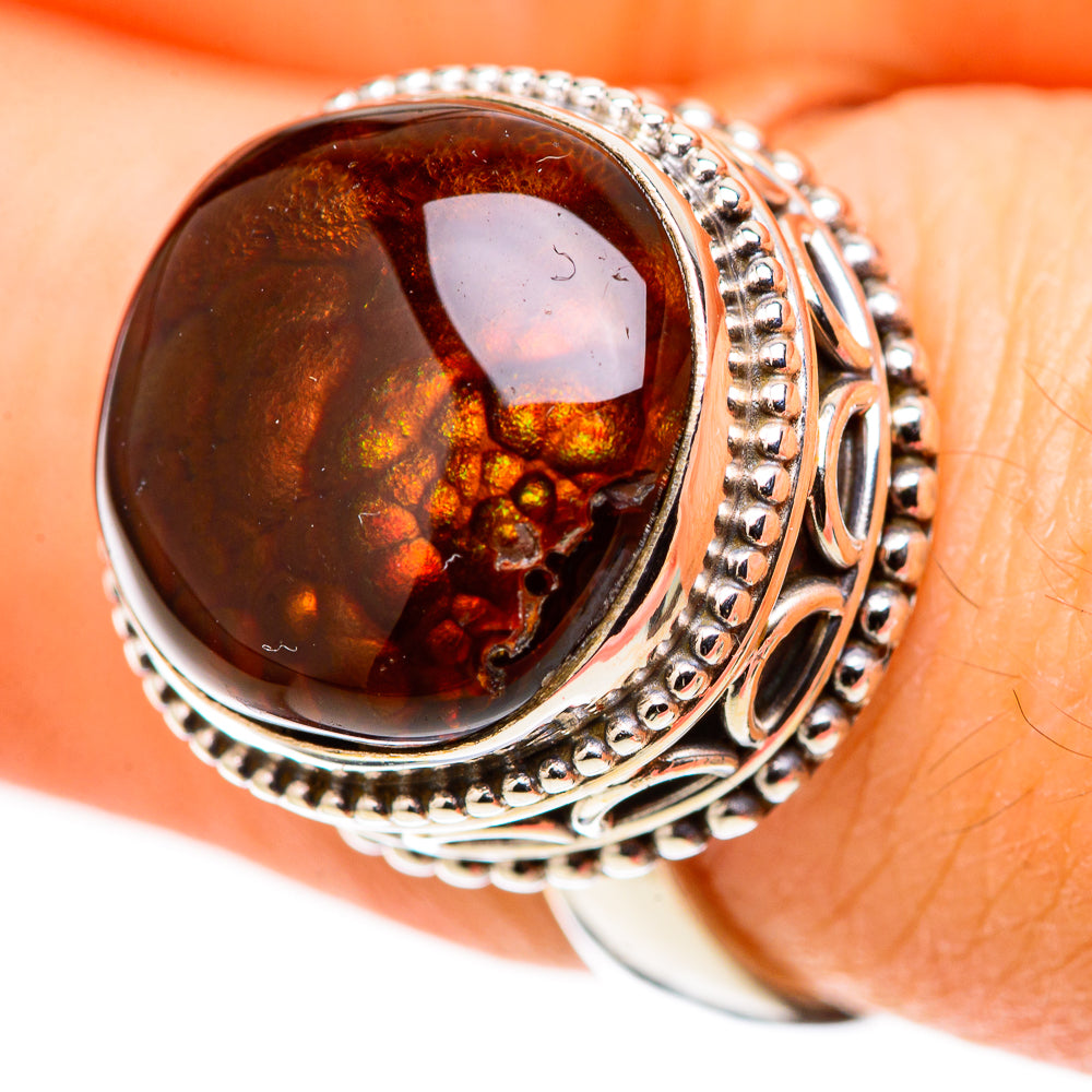 Mexican Fire Agate Rings handcrafted by Anasilvercos - RING128695 - Photo 3