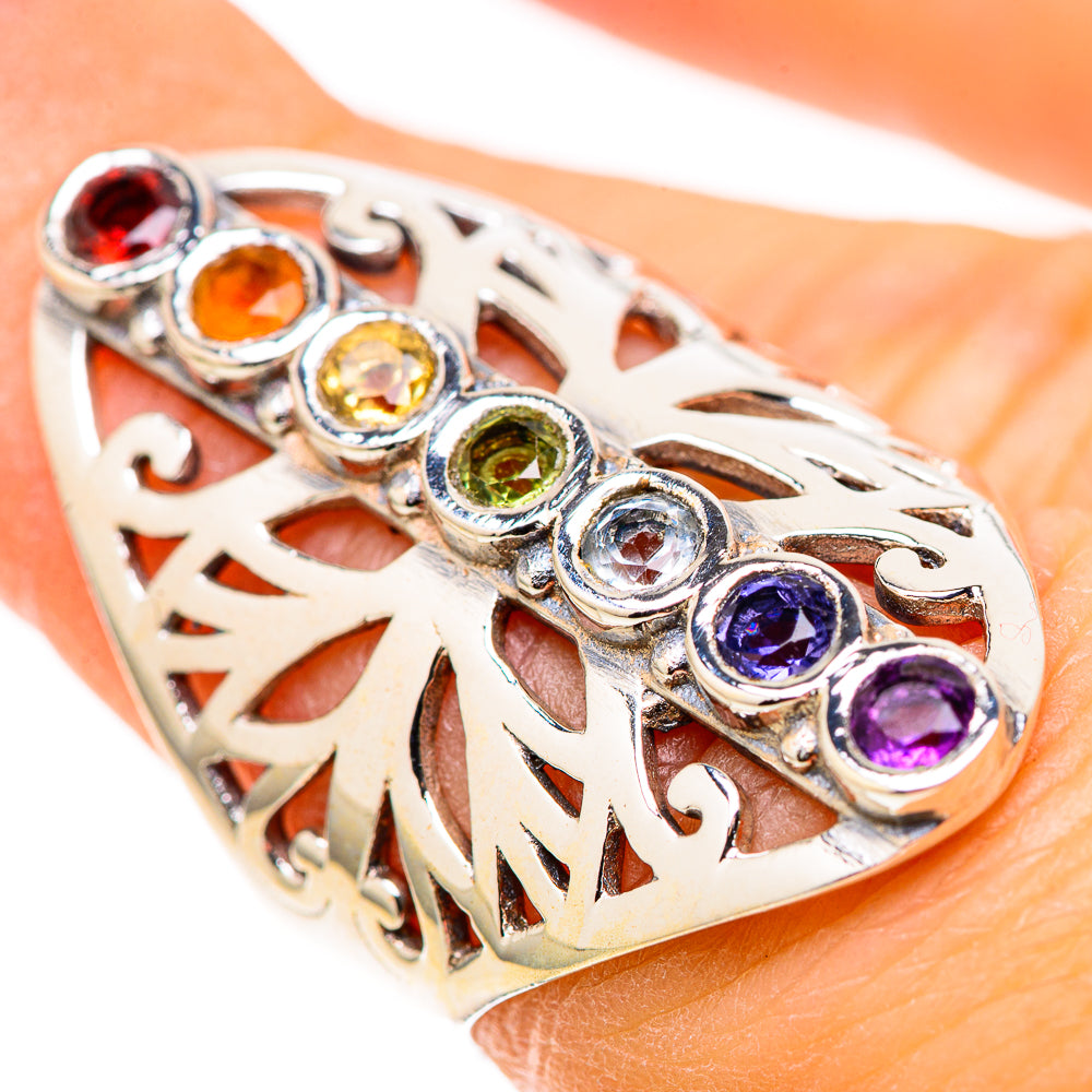 Multi-Stone Rainbow Chakra Rings handcrafted by Anasilvercos - RING128701 - Photo 3