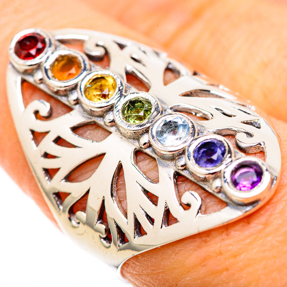 Multi-Stone Rainbow Chakra Rings handcrafted by Anasilvercos - RING128702 - Photo 3