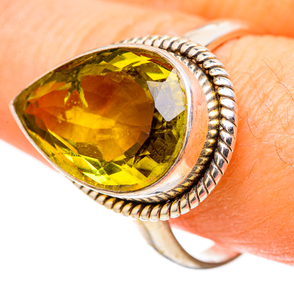 Olive Quartz Rings handcrafted by Anasilvercos - RING128710