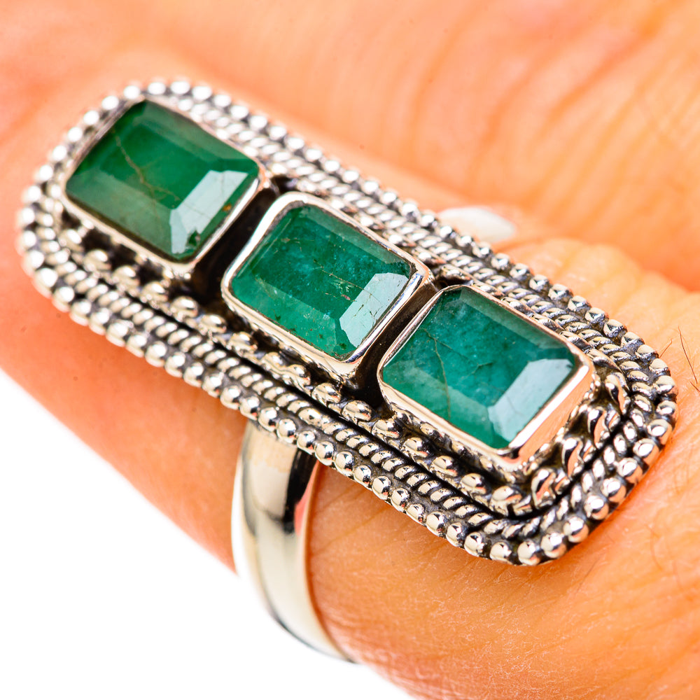 Zambian Emerald Rings handcrafted by Anasilvercos - RING128716 - Photo 3