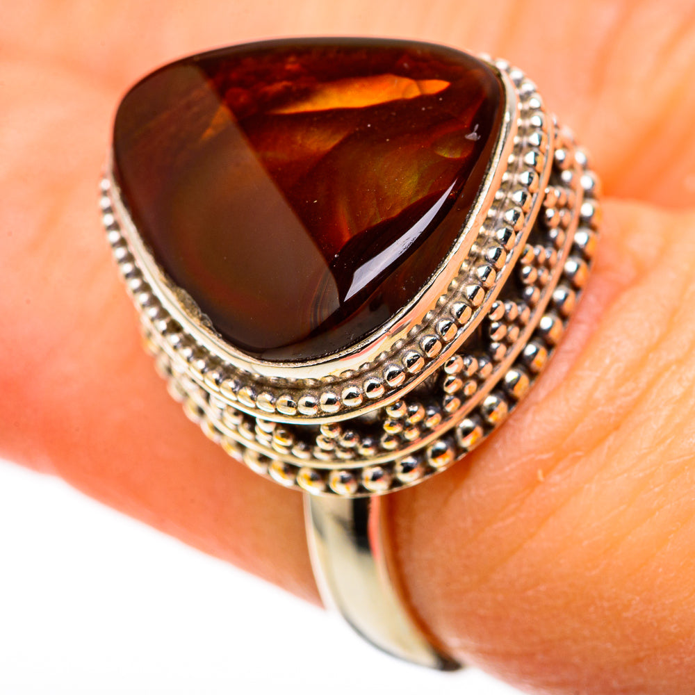 Mexican Fire Agate Rings handcrafted by Anasilvercos - RING128719 - Photo 3