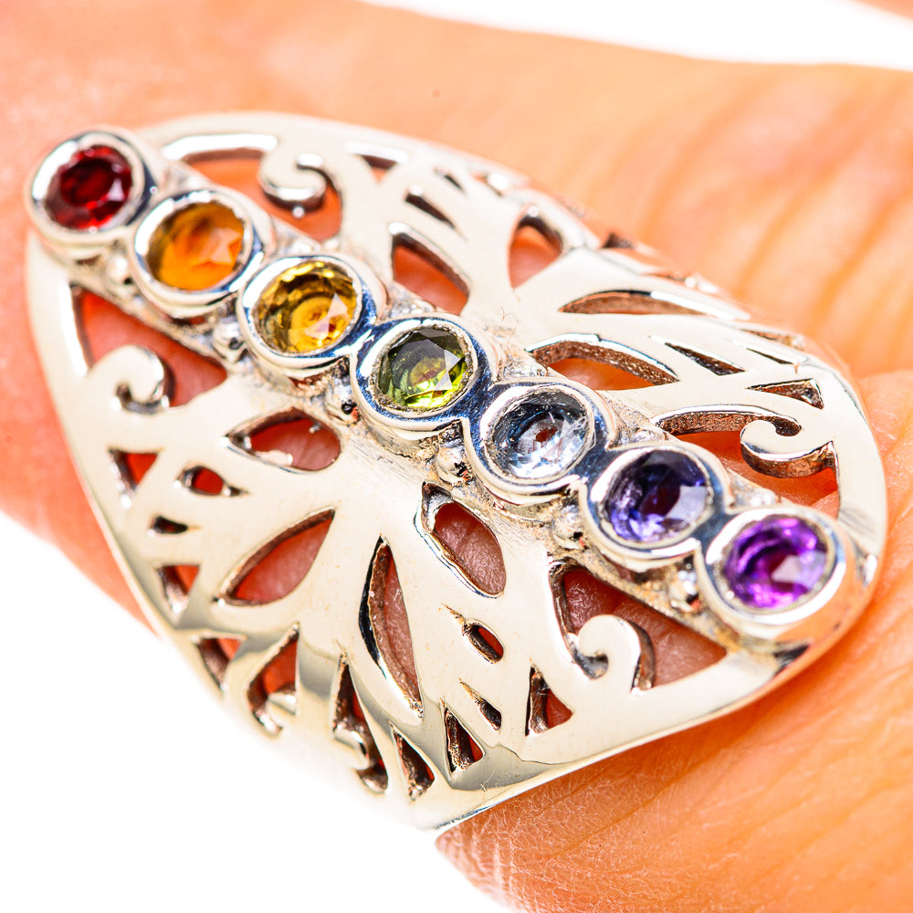 Multi-Stone Rainbow Chakra Rings handcrafted by Anasilvercos - RING128724