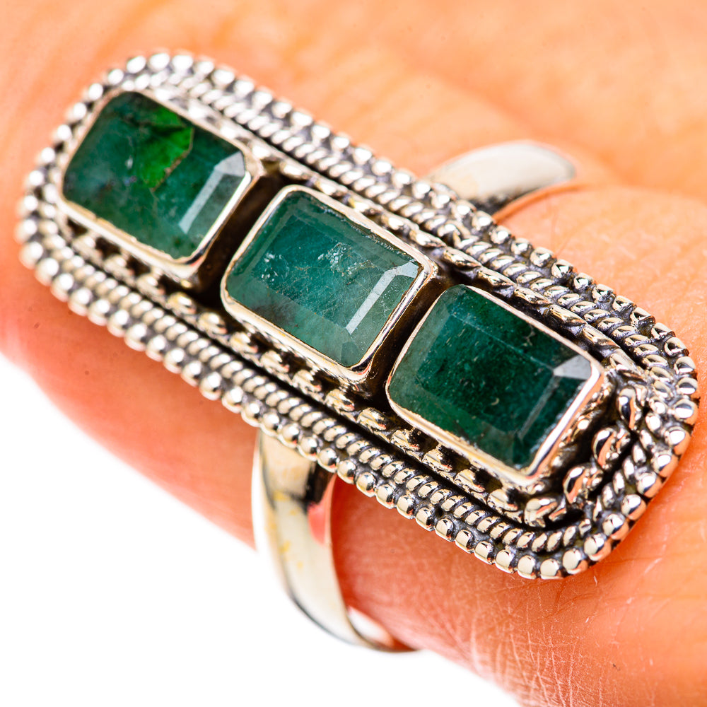 Zambian Emerald Rings handcrafted by Anasilvercos - RING128739 - Photo 3