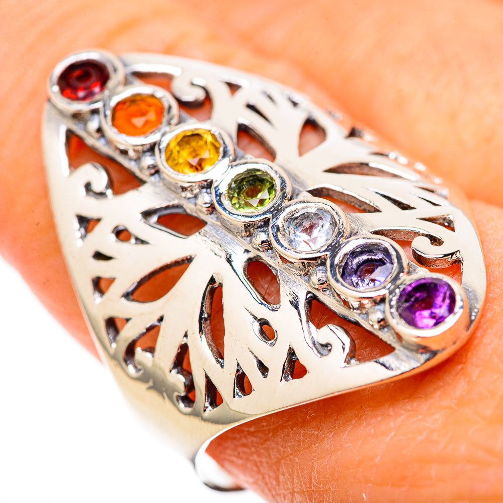 Multi-Stone Rainbow Chakra Rings handcrafted by Anasilvercos - RING128746 - Photo 3